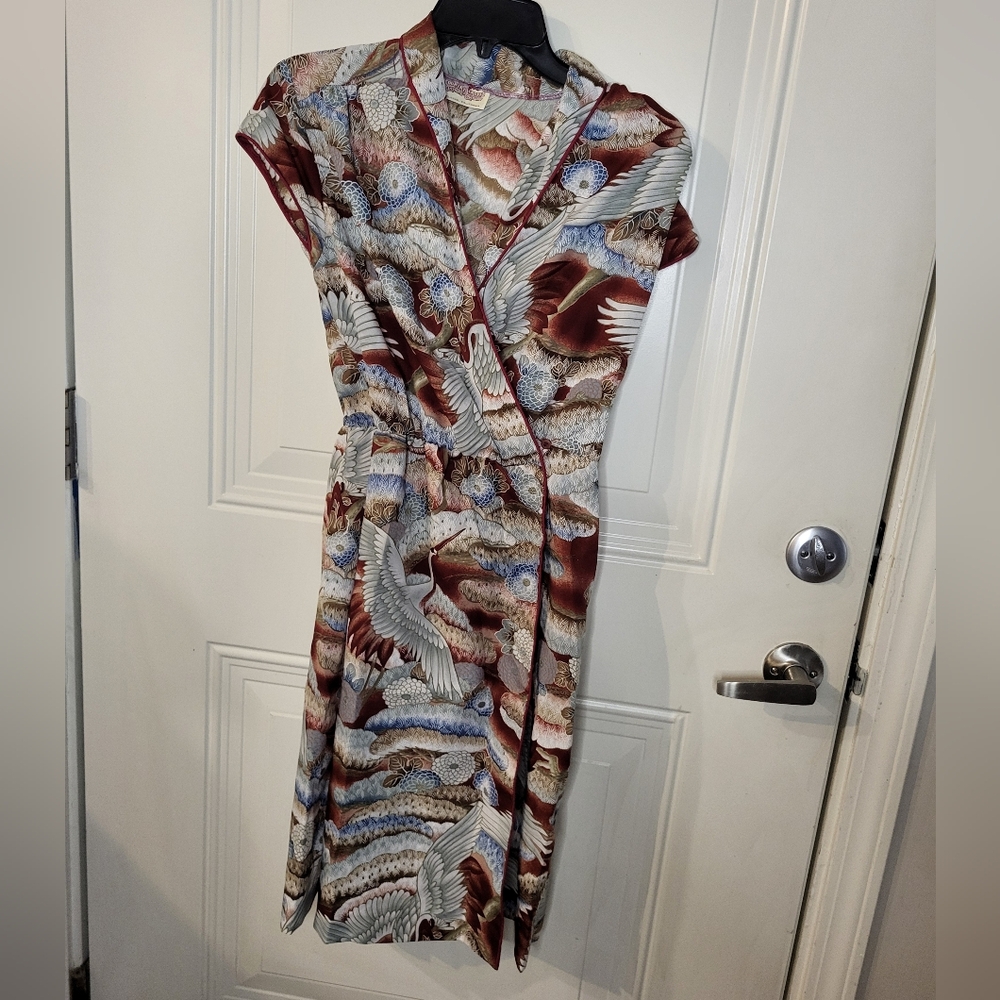 Country Cruffs Clothing Company Bird Crane Vintage Wrap Dress